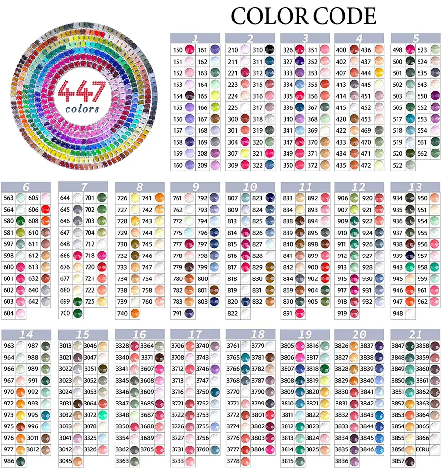 Round Diamond Drills Assortment 1 (60 Colors)